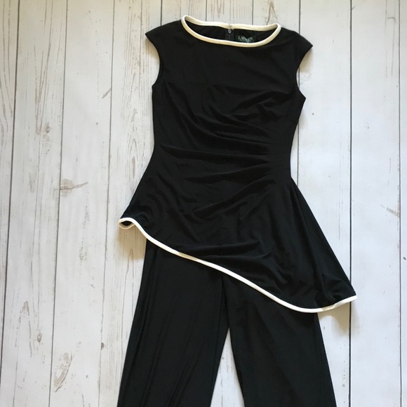 ralph lauren black and white jumpsuit
